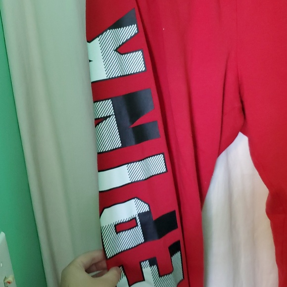 Red Sweatpants with Bold Lettering - Picture 6 of 9